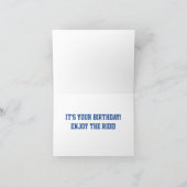 青パーソナライズされた白ライセンスプレート誕生日 カード (内部)