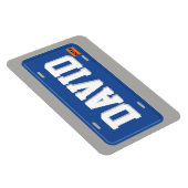 青パーソナライズされた白ライセンスプレート マグネット (右側)