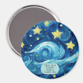 青パーソナライズされた磁石。星空のナイトギフト マグネット (正面/裏面)