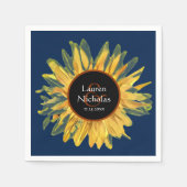 青パーソナライズされた素朴ひま結婚わり スタンダードカクテルナプキン (正面)