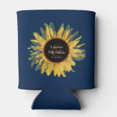 青パーソナライズされた素朴ひま結婚わ 缶クーラー (裏面)