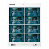 青パーソナライズされた素朴ガラスのメイスン結婚ジャーのL ラベル (フルシート)