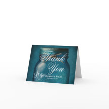 青パーソナライズされた素朴ガラスのメイスン結婚ジャー