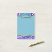 青パーソナライズされた紫の大理石4x6 ポストイット (デスク上)