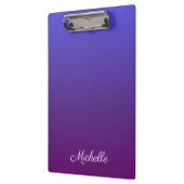 青パーソナライズされた紫グラデーション クリップボード (左)
