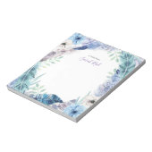 青パーソナライズされた紫boho水色メモ帳 ノートパッド (回転)