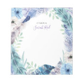 青パーソナライズされた紫boho水色メモ帳 ノートパッド (正面)