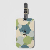 青パーソナライズされた緑の分子の荷物札 ラゲッジタグ (正面縦)