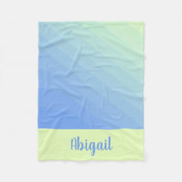 青パーソナライズされた緑の黄色のグラデーシグラデーションョン フリースブランケット