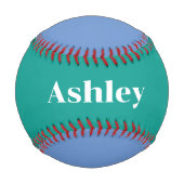 青パーソナライズされた緑スポーツクール選手ギフト 野球ボール (正面)