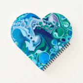 青パーソナライズされた緑デジタル大理石アート ノートブック (裏面)