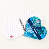 青パーソナライズされた緑デジタル大理石アート ノートブック (内部)