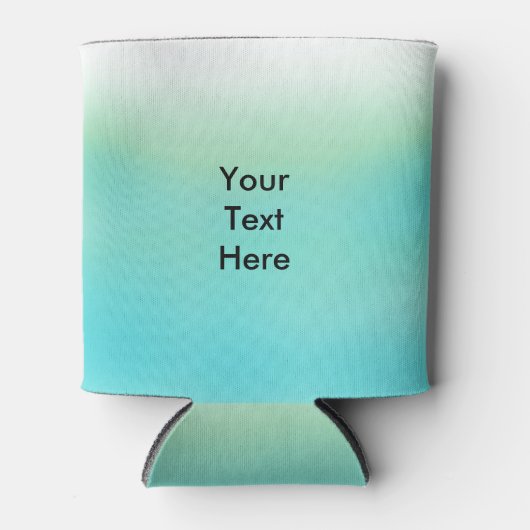 青パーソナライズされた緑フェグラデーションードクーラーボックス 缶クーラー (正面)