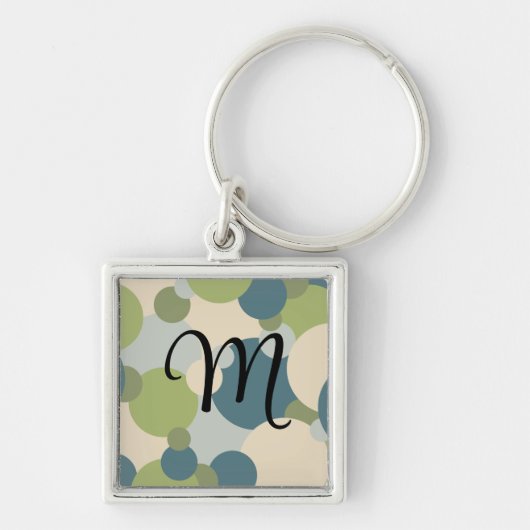 青パーソナライズされた緑分子キーチェーン キーホルダー (正面)