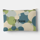 青パーソナライズされた緑分子 アクセサリーポーチ (裏面)