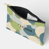 青パーソナライズされた緑分子 アクセサリーポーチ (見開き)