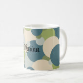 青パーソナライズされた緑分子 コーヒーマグカップ (正面右)