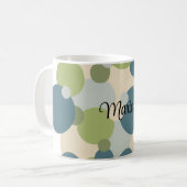 青パーソナライズされた緑分子 コーヒーマグカップ (正面左)