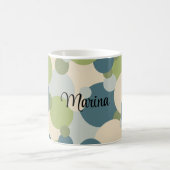 青パーソナライズされた緑分子 コーヒーマグカップ (中央)