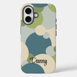 青パーソナライズされた緑分子iPhoneケース iPhone 16ケース