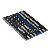 青パーソナライズされた線警官 ノートブック (右側)