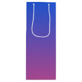 青パーソナライズされた色とピンクグラデーション色 ワインギフトバッグ (正面)