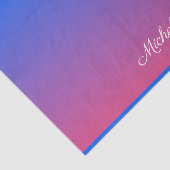 青パーソナライズされた色とピンクグラデーション色 薄葉紙 (詳細)