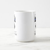 青パーソナライズされた色に戻る警察帽 コーヒーマグカップ (中央)