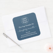 青パーソナライズされた色のキャンドルラベル スクエアシール (封筒)