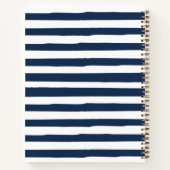 青パーソナライズされた色のストライプノートブック ノートブック (裏面)