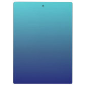 青パーソナライズされた色グラデーション勾配 クリップボード (裏面)