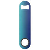 青パーソナライズされた色グラデーション勾配 スピード栓抜き (裏面)