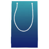 青パーソナライズされた色グラデーション勾配 スモールペーパーバッグ (正面)