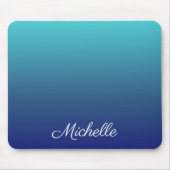 青パーソナライズされた色グラデーション勾配 マウスパッド (正面)