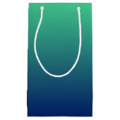 青パーソナライズされた色グラデーション スモールペーパーバッグ (正面)