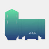 青パーソナライズされた色グラデーション フェイバーボックス (折り畳みなし)