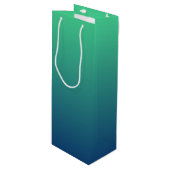 青パーソナライズされた色グラデーション ワインギフトバッグ (正面アングル)