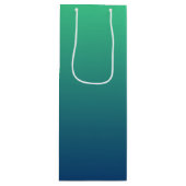 青パーソナライズされた色グラデーション ワインギフトバッグ (正面)