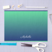 青パーソナライズされた色グラデーション 薄葉紙 (クラフト)