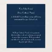 青パーソナライズされた色地折名刺 名刺 (内部フラット)