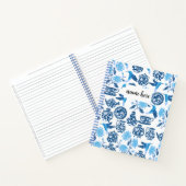 青パーソナライズされた色透明ノート ノートブック (内部)