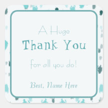 青パーソナライズされた色、グレーカラスプラッシュアートありがとう