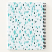 青パーソナライズされた色、灰色の抽象芸術スプラッシュ ノートブック (裏面)