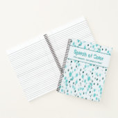 青パーソナライズされた色、灰色の抽象芸術スプラッシュ ノートブック (内部)