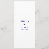 青パーソナライズされた蘭のメ結婚ニューテンプレート メニュー (裏面)