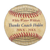 青パーソナライズされた赤野球監督 野球ボール (正面)