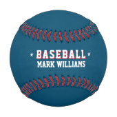 青パーソナライズされた野球 野球ボール (正面)