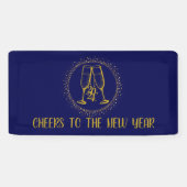 青パーソナライズされた金ゴールド大晦日パーティー 横断幕 (横)