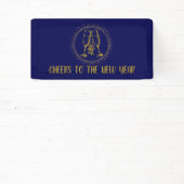 青パーソナライズされた金ゴールド大晦日パーティー 横断幕 (インサイチュ)