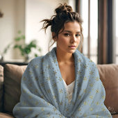 青パーソナライズされた金ゴールド星 シェルパブランケット